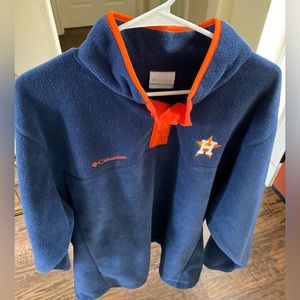 Astros Men's Half Snap Fleece Pullover by Columbia. Size XL